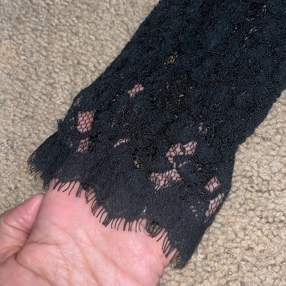 Diane Von Furstenberg Brielle Floral Lace Sheer Long Sleeve Blouse Black 12 - Picture 6 of 10